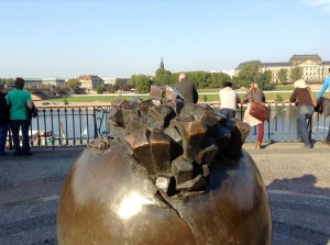 Overlooking the River Elbe is another reminder of the destruction that occurred in Dresden on February 13, 1945.