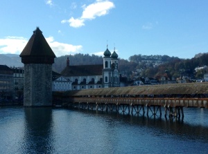 Luzern's renowned Chapel Bridge, Switzerland