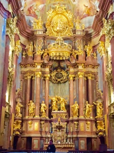 The beautiful  Melk Abbey Church, a Baroque masterpiece that places its emphasis on the cross of Jesus Christ and, through its art, it seeks to "bring Heaven to Earth."