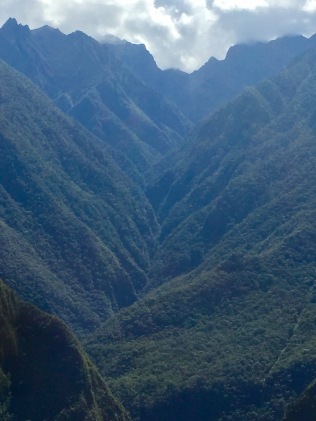 View of the Peruvian Andes from the train ride to Machu Picchu.